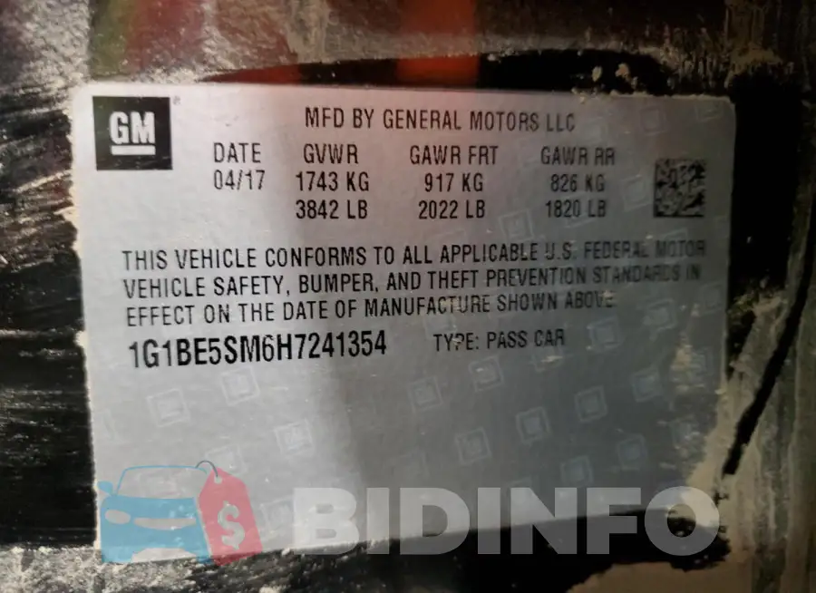 1G1BE5SM6H7241354 Photo# 12