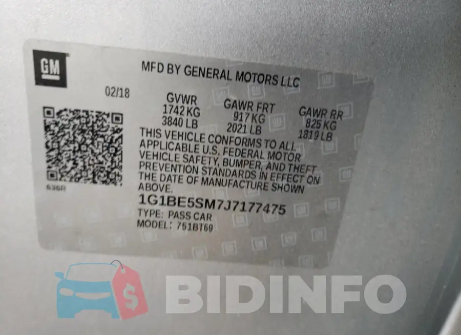 1G1BE5SM7J7177475 Photo# 12