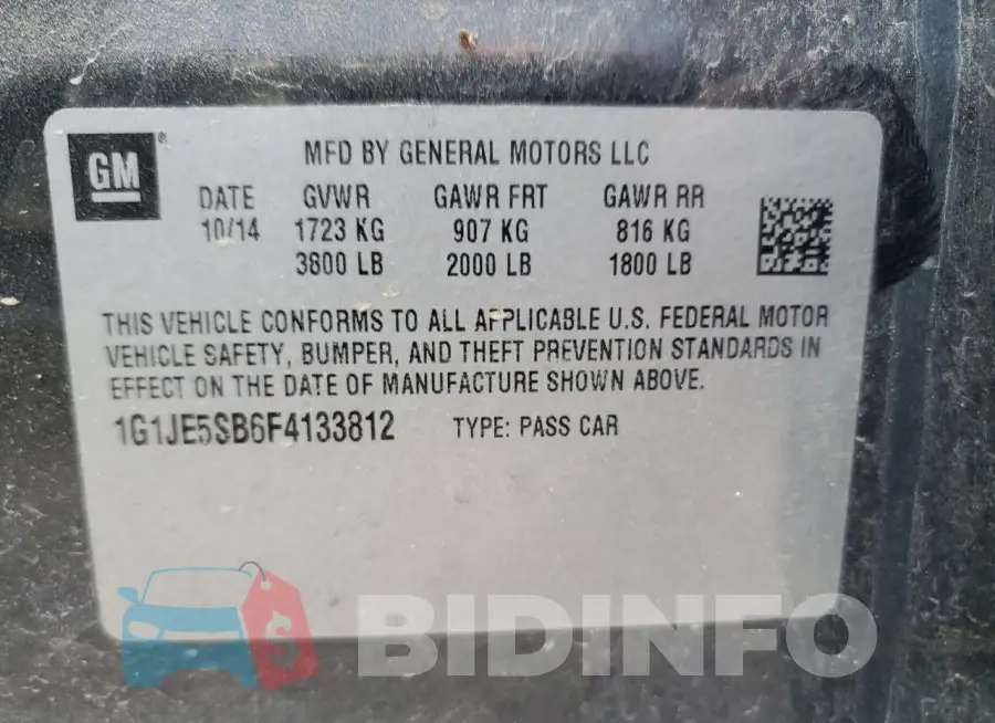 1G1JE5SB6F4133812 Photo# 12