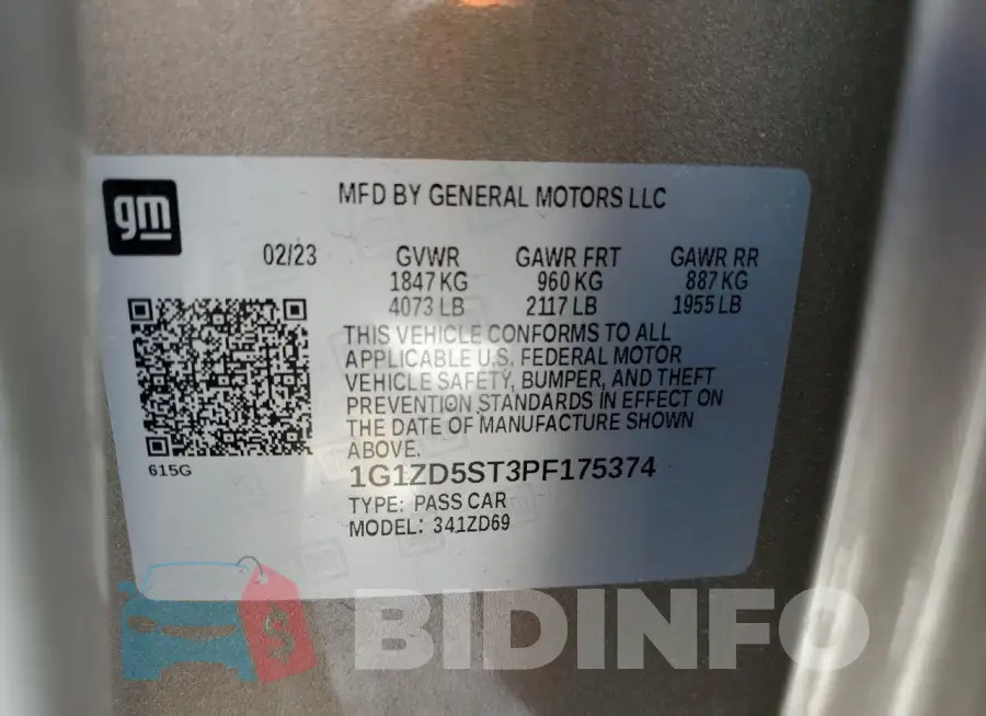 1G1ZD5ST3PF175374 Photo# 12