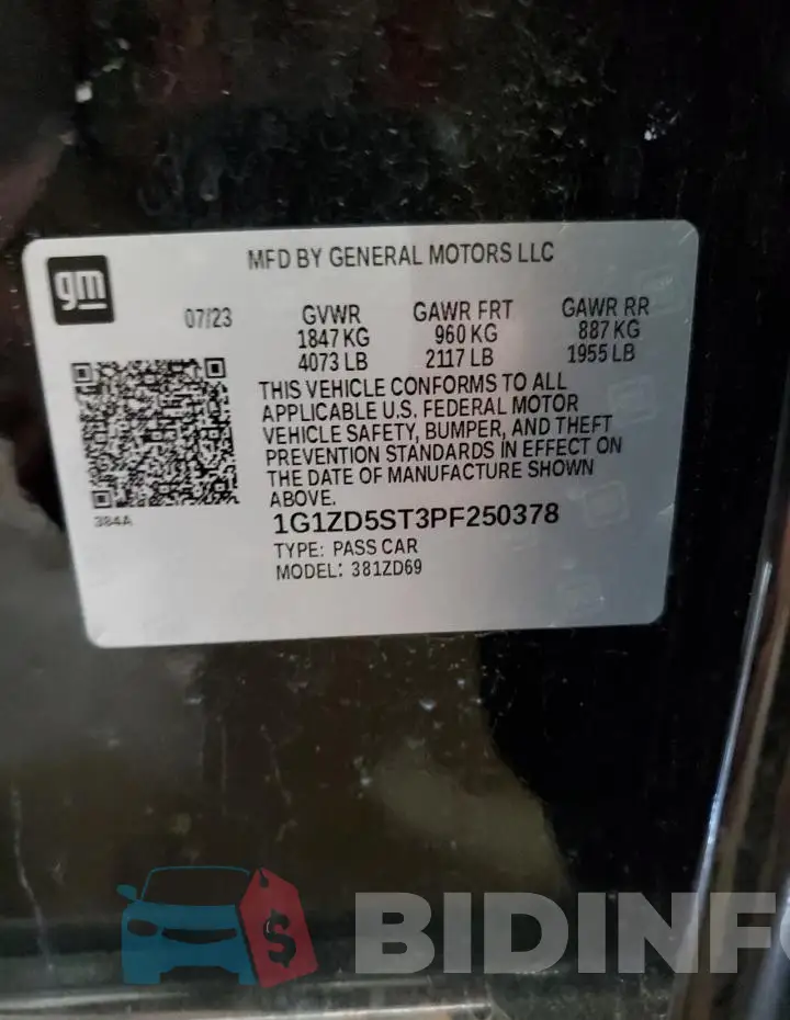 1G1ZD5ST3PF250378 Photo# 12