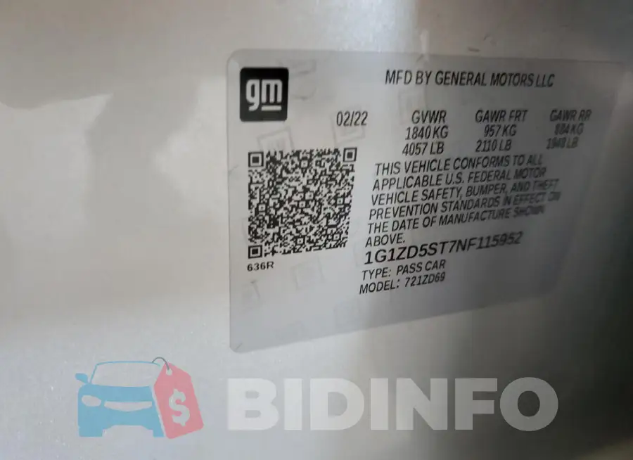 1G1ZD5ST7NF115952 Photo# 12