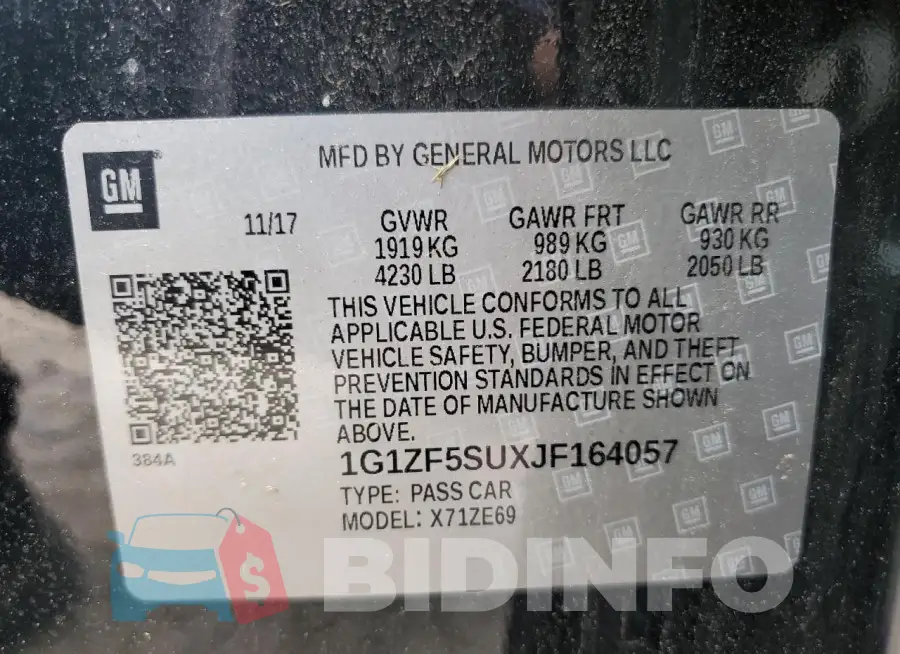 1G1ZF5SUXJF164057 Photo# 12