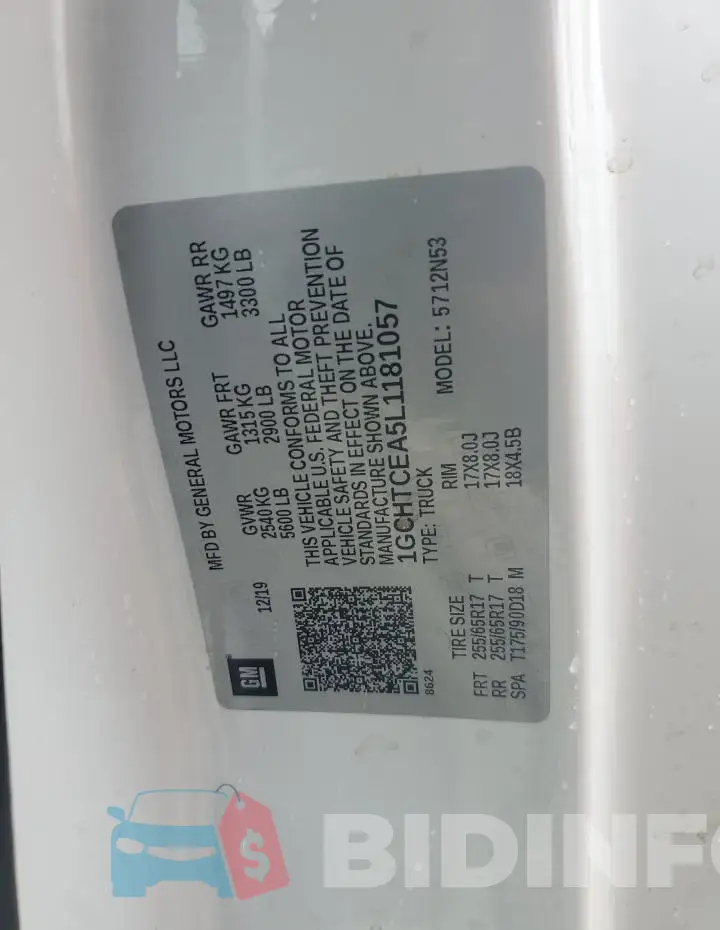 1GCHTCEA5L1181057 Photo# 12