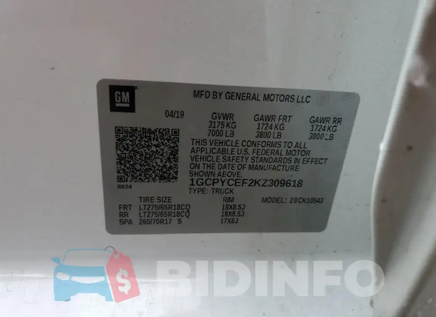 1GCPYCEF2KZ309618 Photo# 12