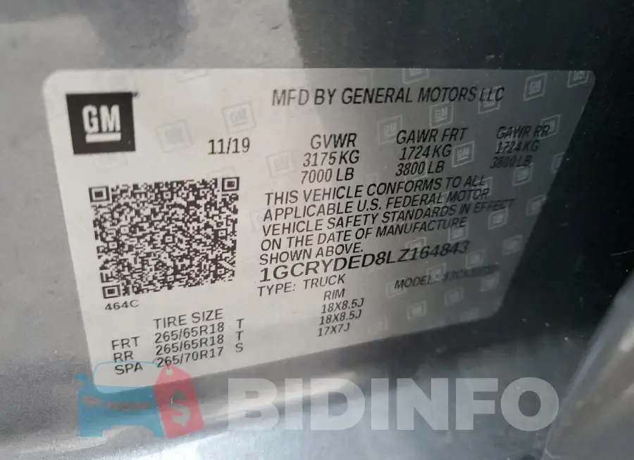 1GCRYDED8LZ164843 Photo# 13