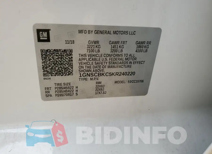 1GNSCBKC5KR240220 Photo# 12