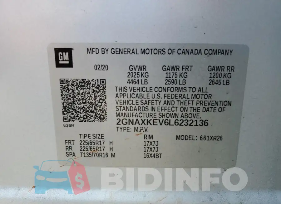 2GNAXKEV6L6232136 Photo# 13