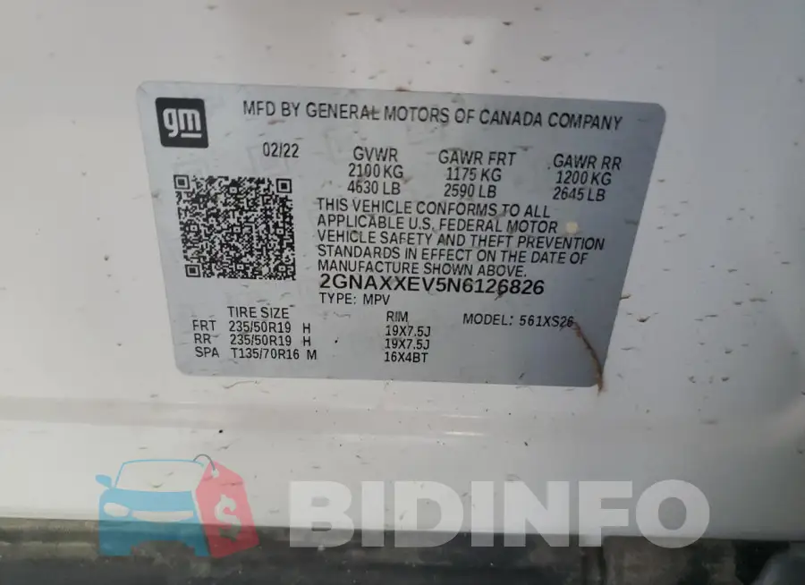 2GNAXXEV5N6126826 Photo# 13