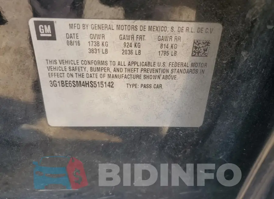 3G1BE6SM4HS515142 Photo# 13