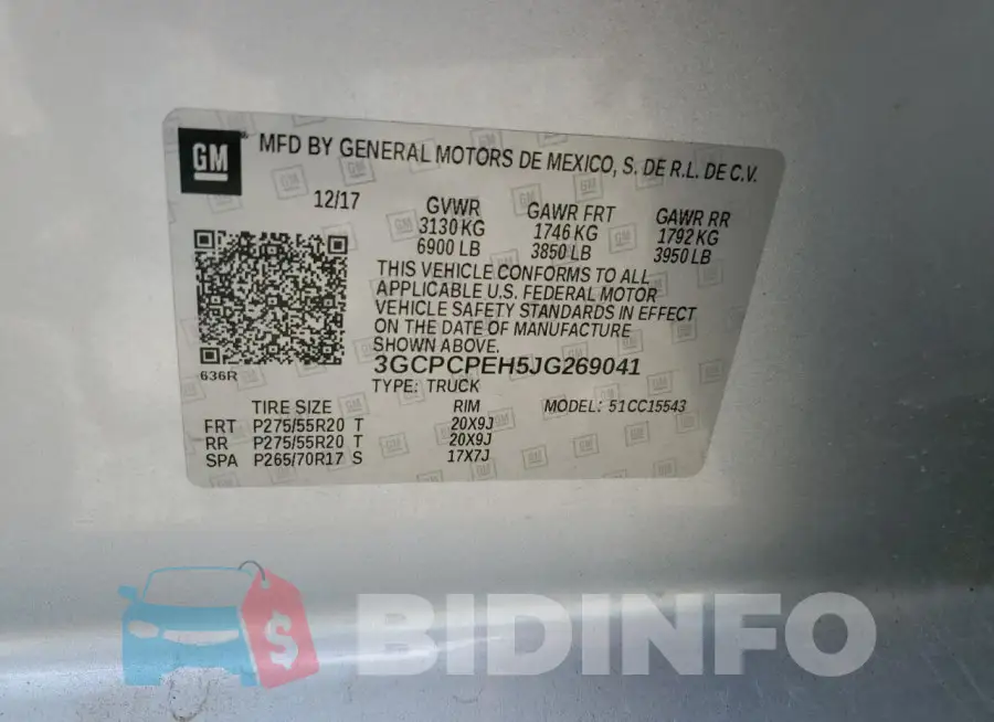 3GCPCPEH5JG269041 Photo# 12