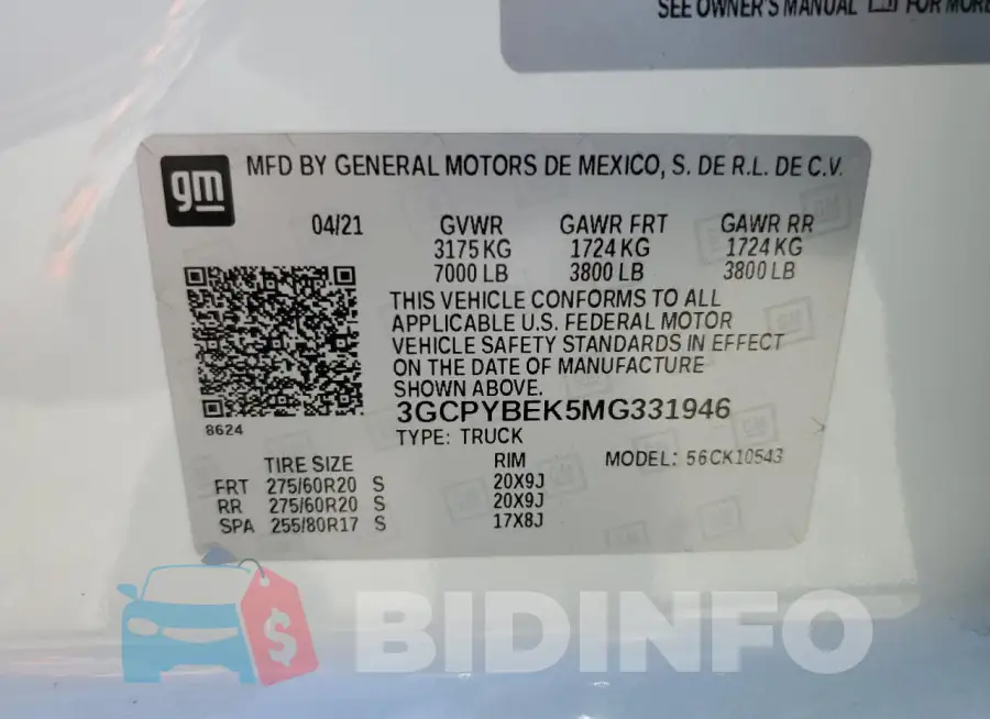 3GCPYBEK5MG331946 Photo# 13