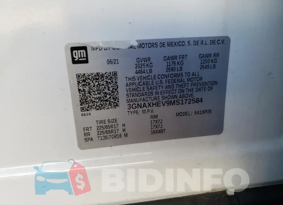 3GNAXHEV9MS172584 Photo# 12