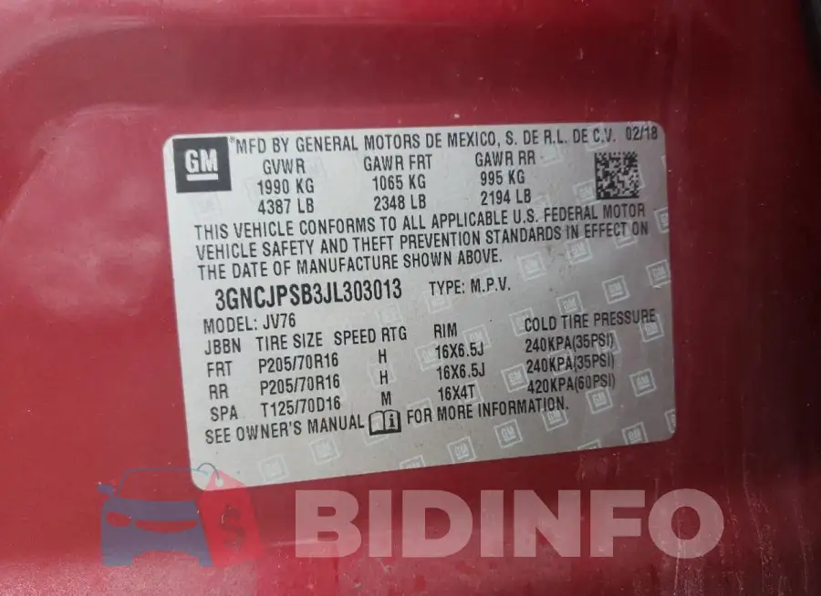 3GNCJPSB3JL303013 Photo# 13