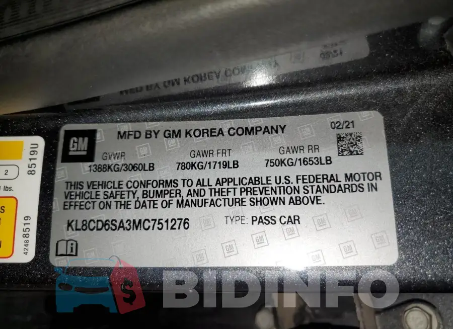 KL8CD6SA3MC751276 Photo# 12