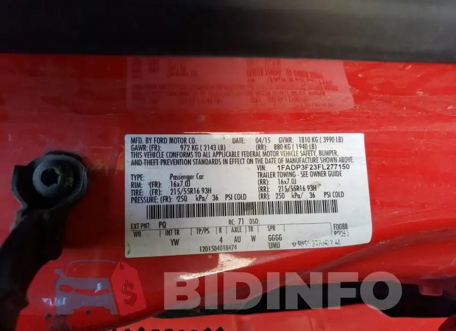 1FADP3F23FL277150 Photo# 12