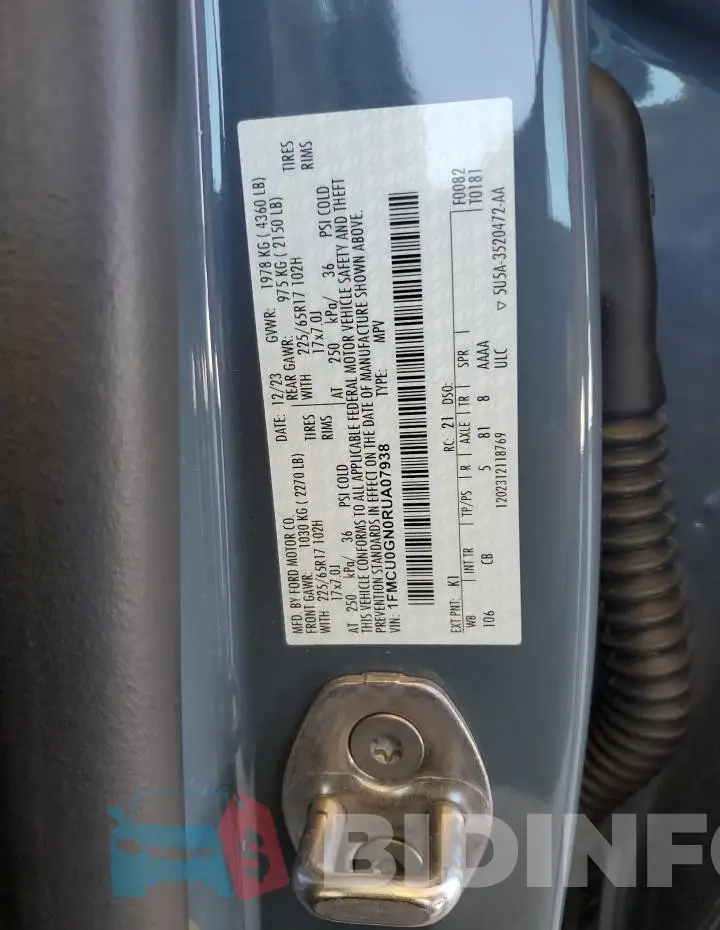 1FMCU0GN0RUA07938 Photo# 13
