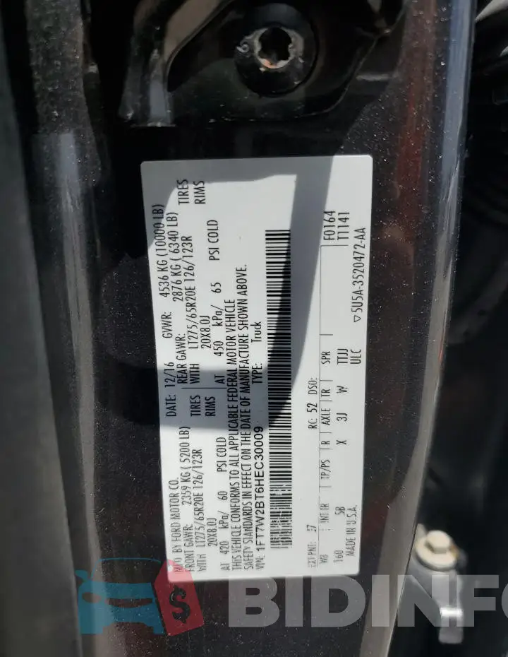 1FT7W2BT6HEC30009 Photo# 12