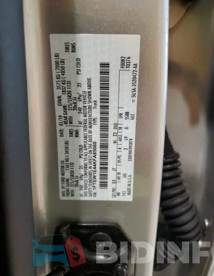 1FTEW1E44KFA85060 Photo# 13