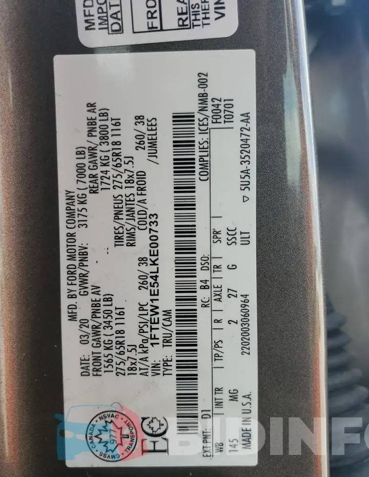 1FTEW1E54LKE00733 Photo# 12