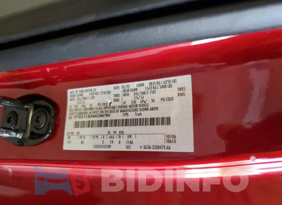 1FTEX1CB5NKD99780 Photo# 12