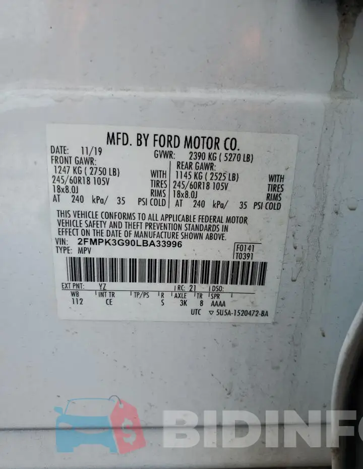 2FMPK3G90LBA33996 Photo# 13