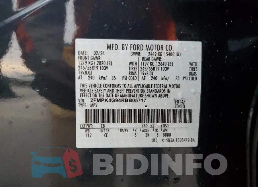 2FMPK4G94RBB05717 Photo# 13