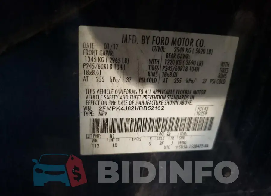 2FMPK4J82HBB52162 Photo# 13