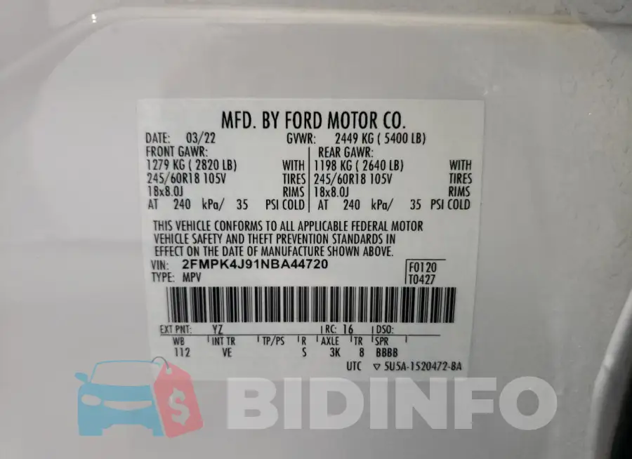 2FMPK4J91NBA44720 Photo# 13