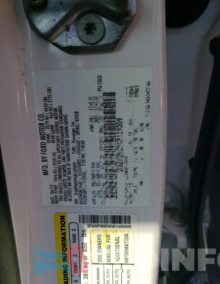 3FA6P0HD9GR169009 Photo# 12