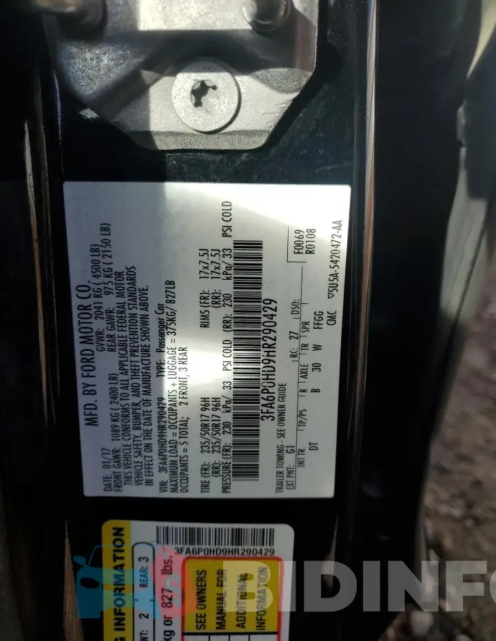 3FA6P0HD9HR290429 Photo# 12