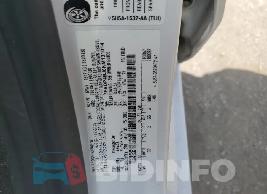 3FADP4BJ6KM131014 Photo# 12
