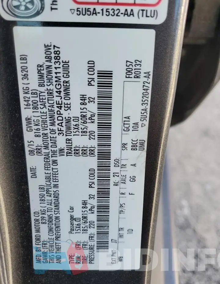 3FADP4EJ4GM113887 Photo# 12
