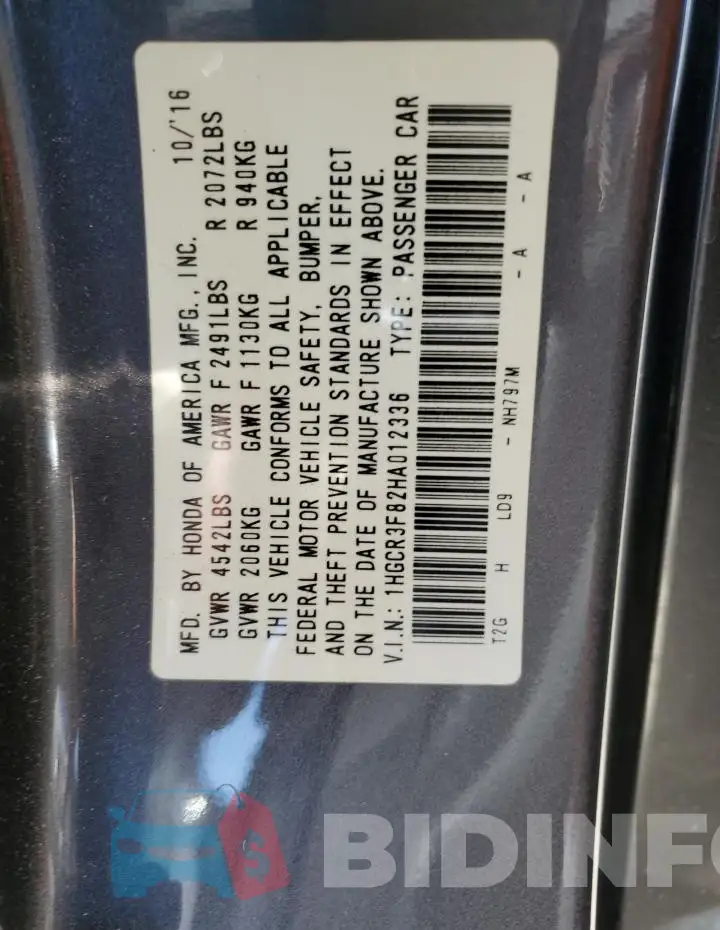 1HGCR3F82HA012336 Photo# 12