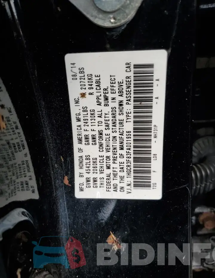 1HGCR3F83FA001956 Photo# 12