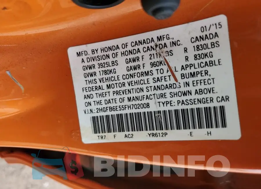 2HGFB6E55FH702008 Photo# 12
