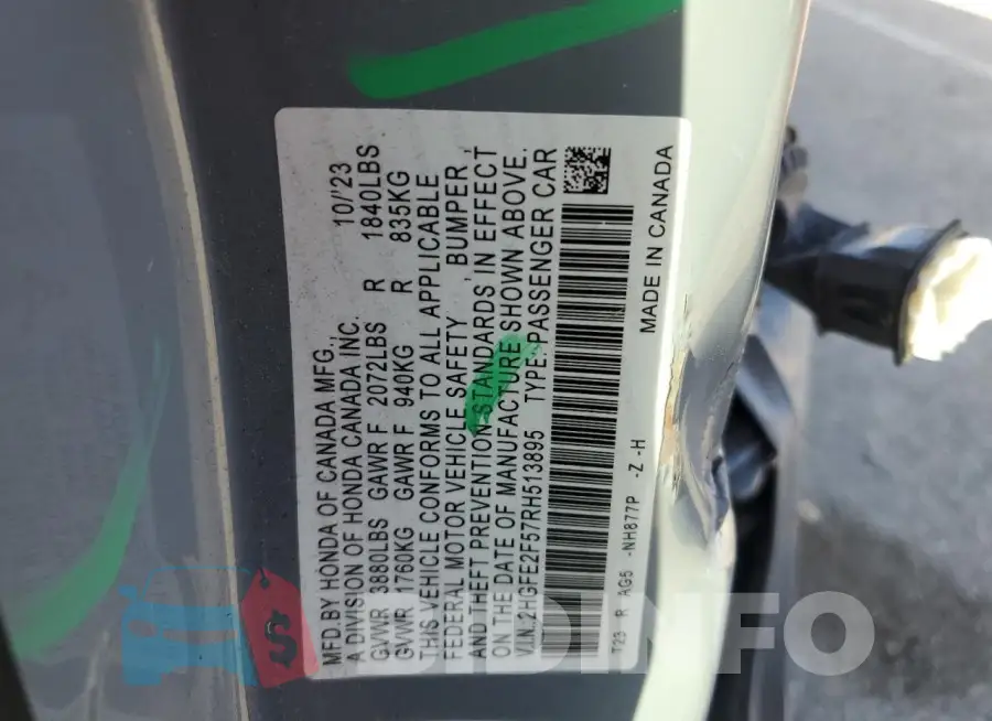 2HGFE2F57RH513895 Photo# 13