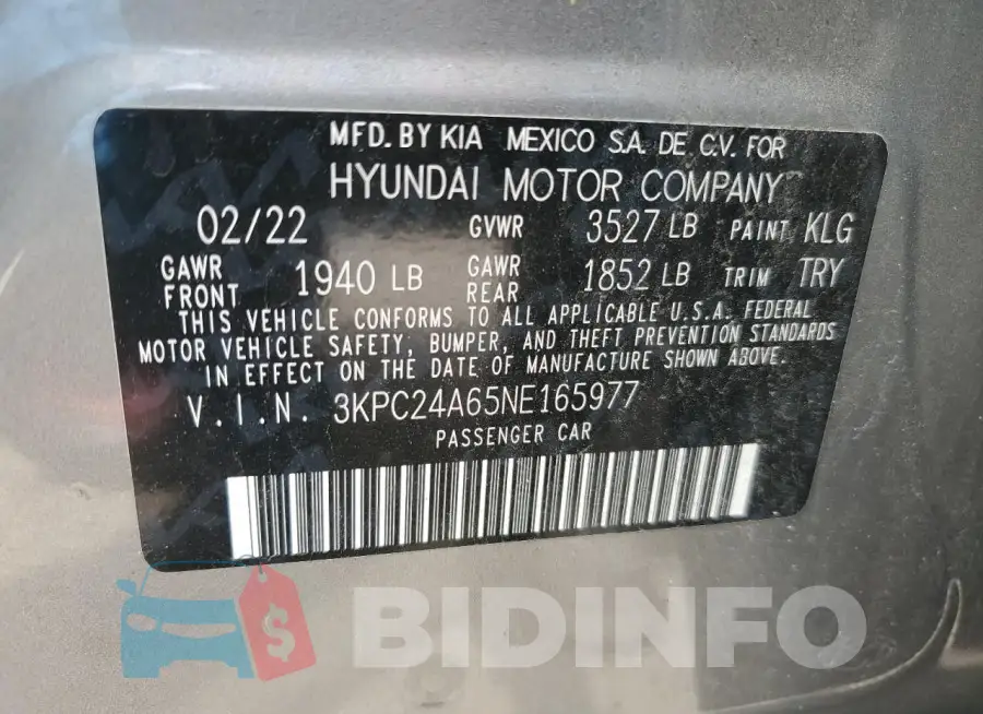3KPC24A65NE165977 Photo# 12