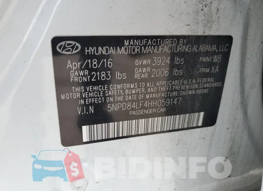 5NPD84LF4HH059147 Photo# 13