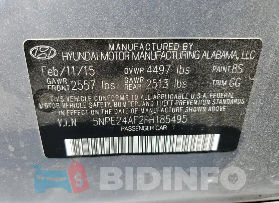 5NPE24AF2FH185495 Photo# 12