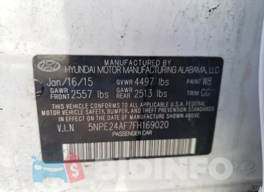 5NPE24AF7FH169020 Photo# 12