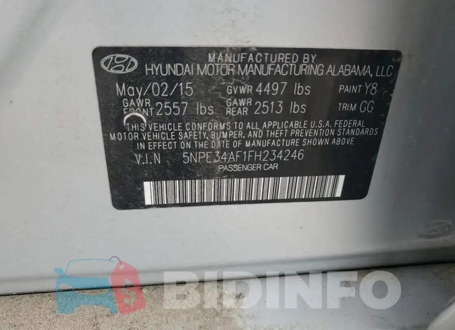 5NPE34AF1FH234246 Photo# 12