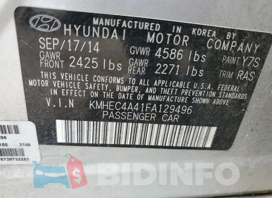 KMHEC4A41FA129496 Photo# 12