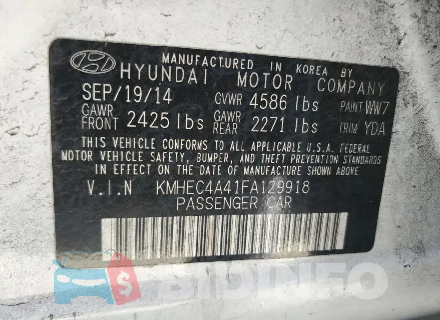 KMHEC4A41FA129918 Photo# 13