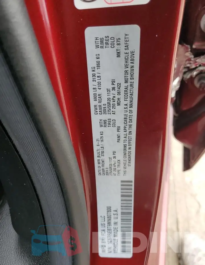 1C6RREBT9MN807800 Photo# 12