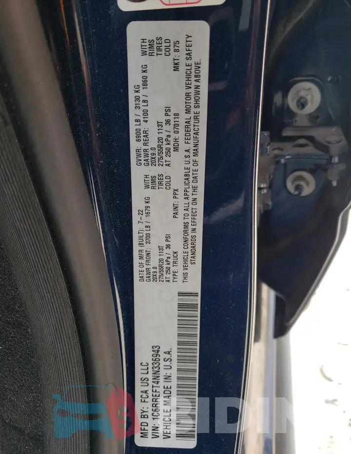1C6RREFT4NN336943 Photo# 12