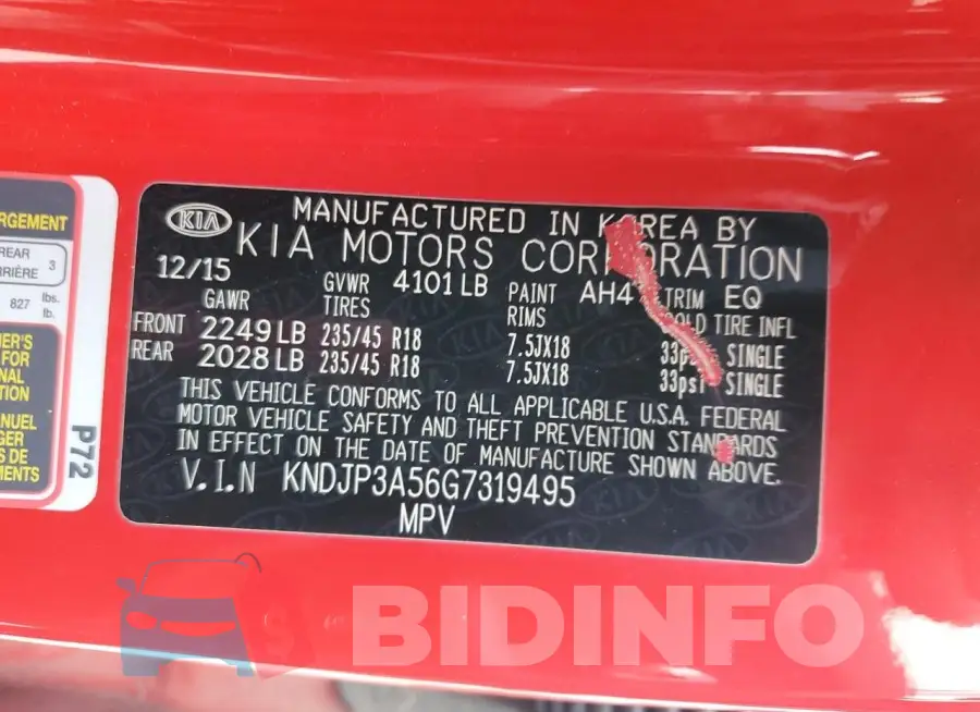 KNDJP3A56G7319495 Photo# 14