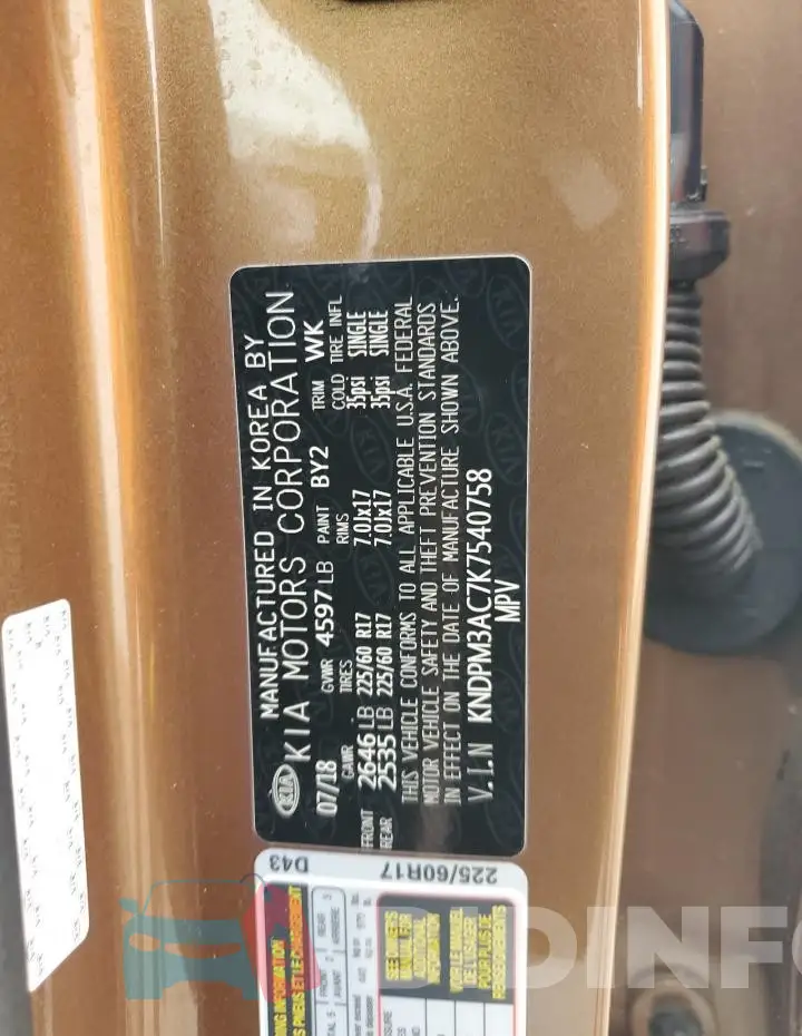 KNDPM3AC7K7540758 Photo# 13