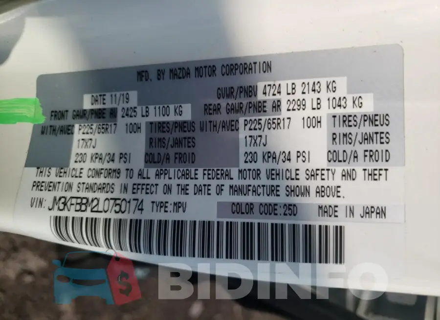 JM3KFBBM2L0750174 Photo# 13