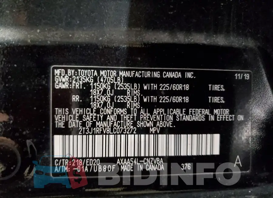 2T3J1RFV8LC073272 Photo# 13